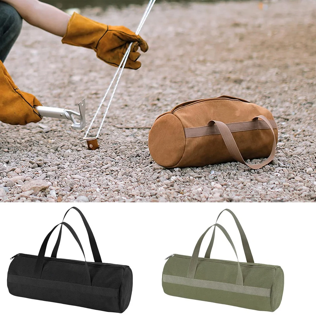 حقيبة تخييم ذات سعة كبيرة منظم تخزين أكسفورد بطبقة مزدوجة مع حامل ملحقات خيمة محمول بسحاب ممتاز