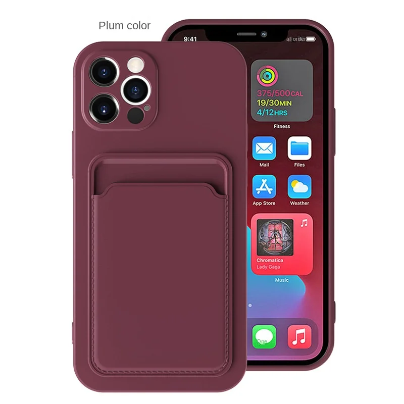 

Новинка для Iphone14plus 13 12 11 Pro Max Встроенный держатель для карт с тонким отверстием Искусственный матовый масляный инъекционный мягкий чехол