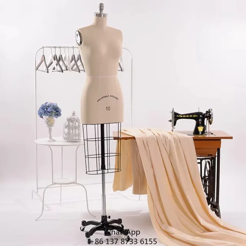 Fiberglass Body ADJUSTABLE Shoulder Female Half-body Dress Form Mannequin For Tailoring