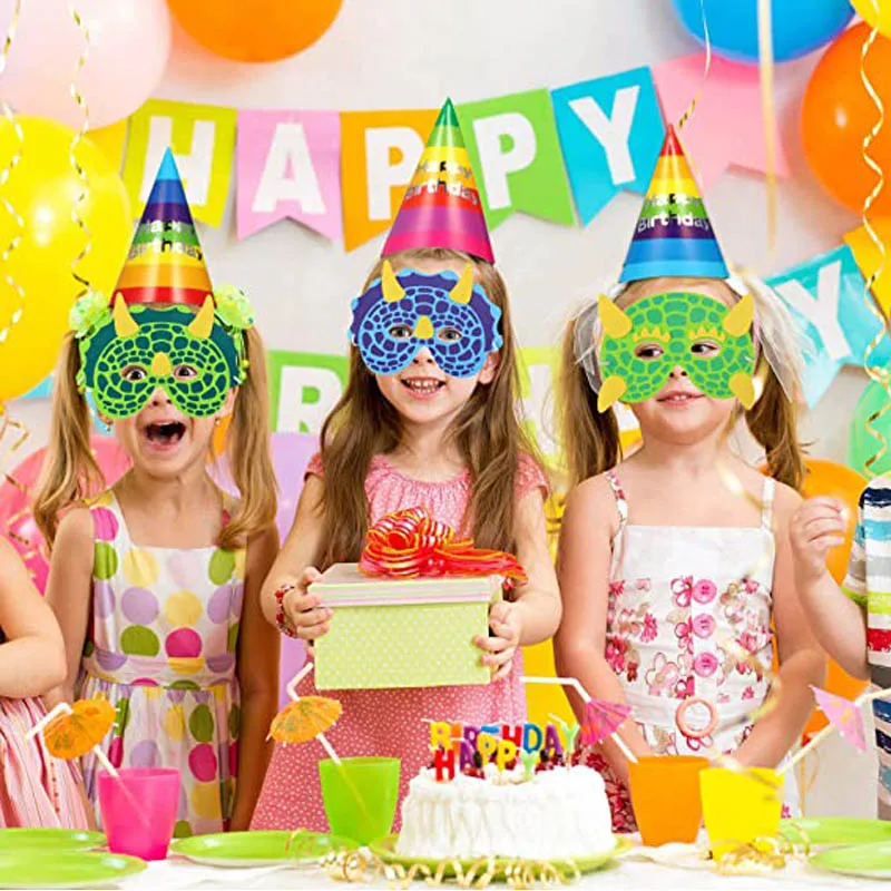 5Pcs Jurassic World Dinosaur Mask Birthday Gift For Kids Party Supplies Juegos De Fiesta Kinder Speelgoed