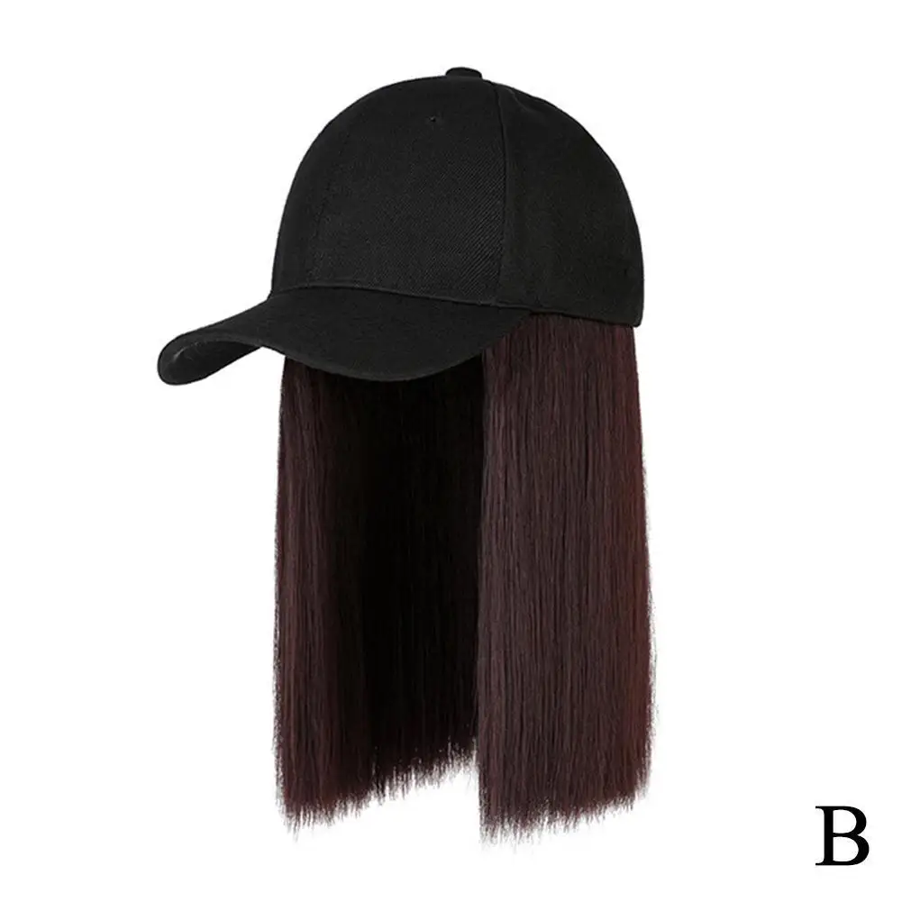 Baseball Cap with Synthetic Hair Extensions