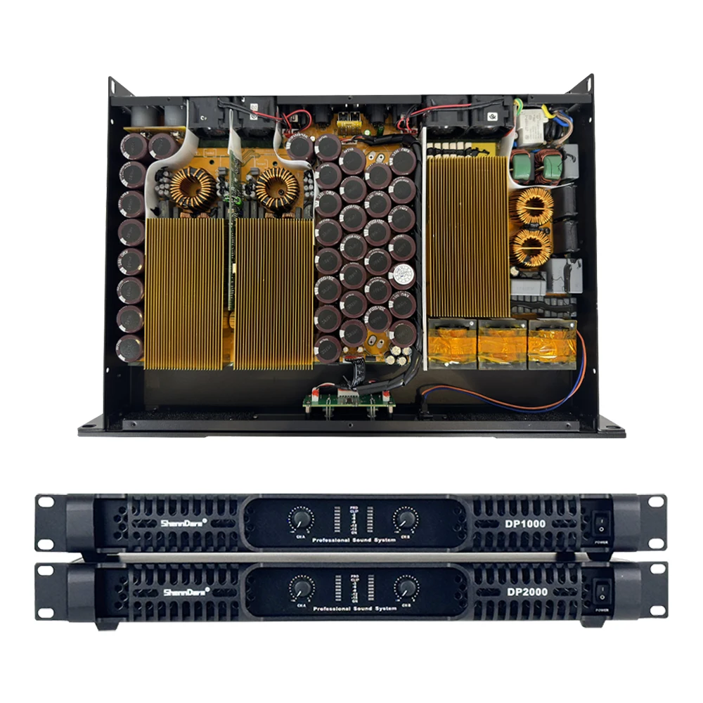 DP2000 2x2000W 8OHM Professional Digital Audio Amplifier DJ Subwoofer Preamplifier Stage Performance Speaker Power Amplifier