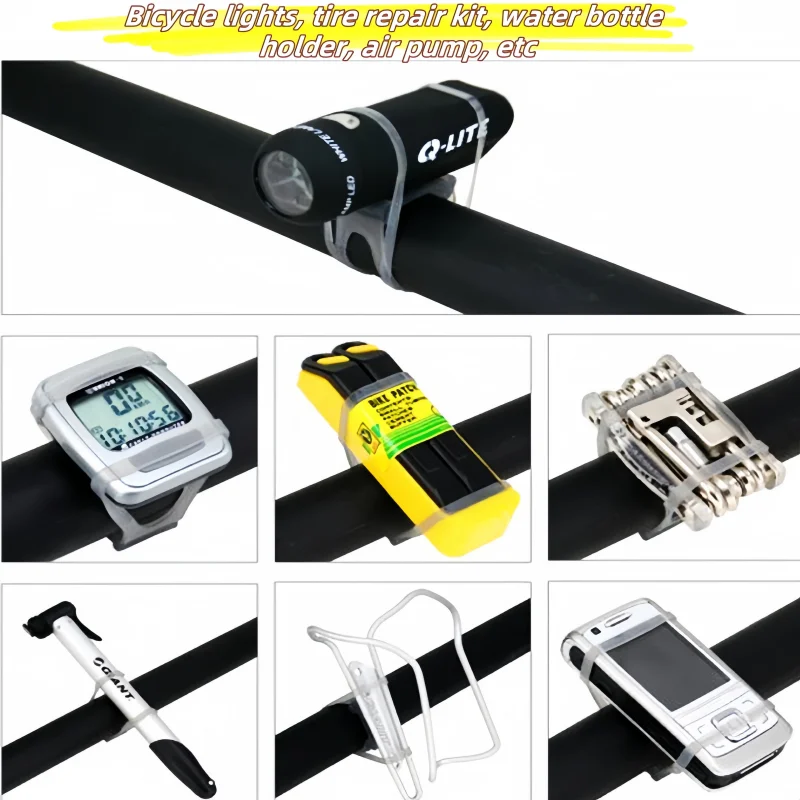 Afbeelding 3: Fietslicht Siliconen Mount Band Fietslicht Elastische rubberen band voor stuur Koplamp Achterlicht Zaklamp Fiets Fix Bandage