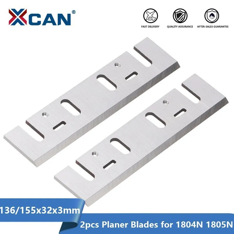 XCAN-Hoja cepilladora eléctrica para Makita, herramientas de carpintería, 2 piezas, 1804N, 1805N, 136x32x3mm, 155x32x3mm