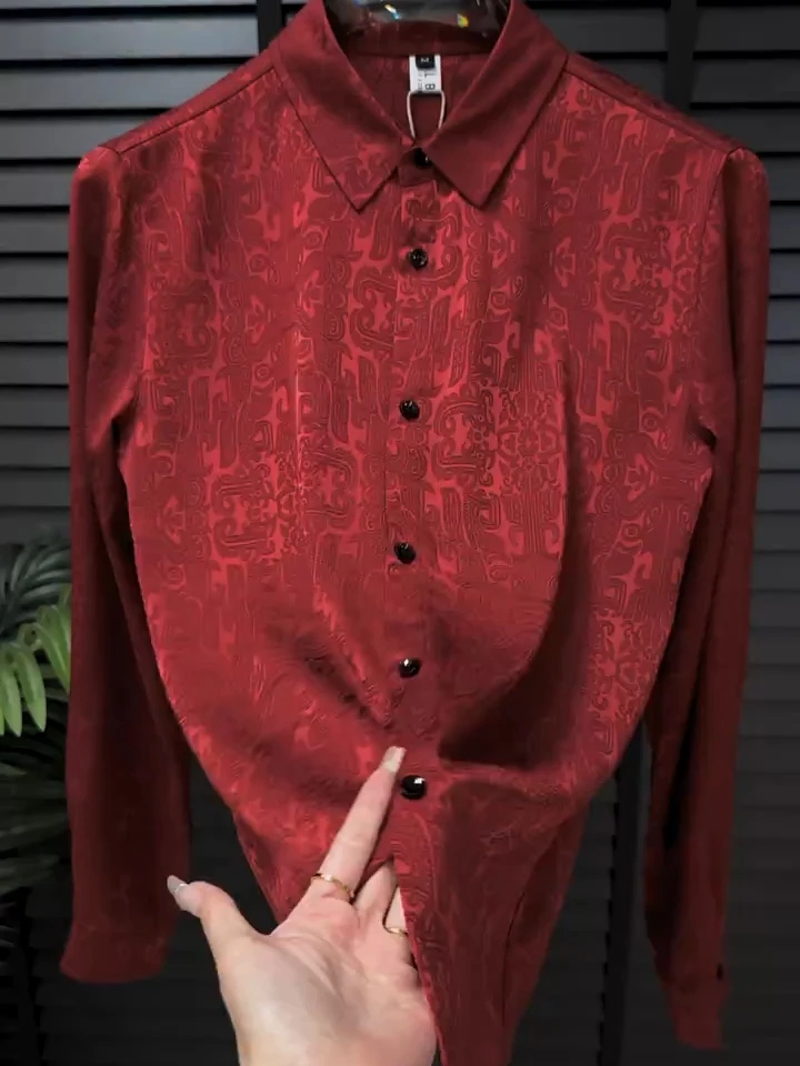 

High Quali Men's Long Sve irt Faionable Versatile Premium Cool Busin Casual Stand Fit Button up Spring Autumn