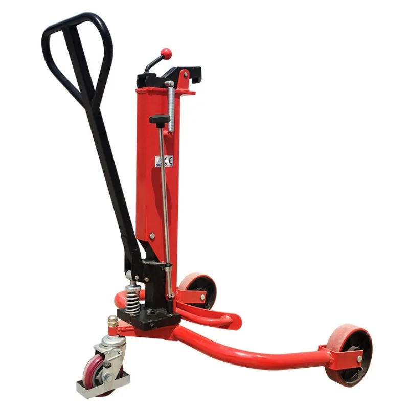 Manual hydraulic oil drum transporter steel drum lifting transfer hand push forklift