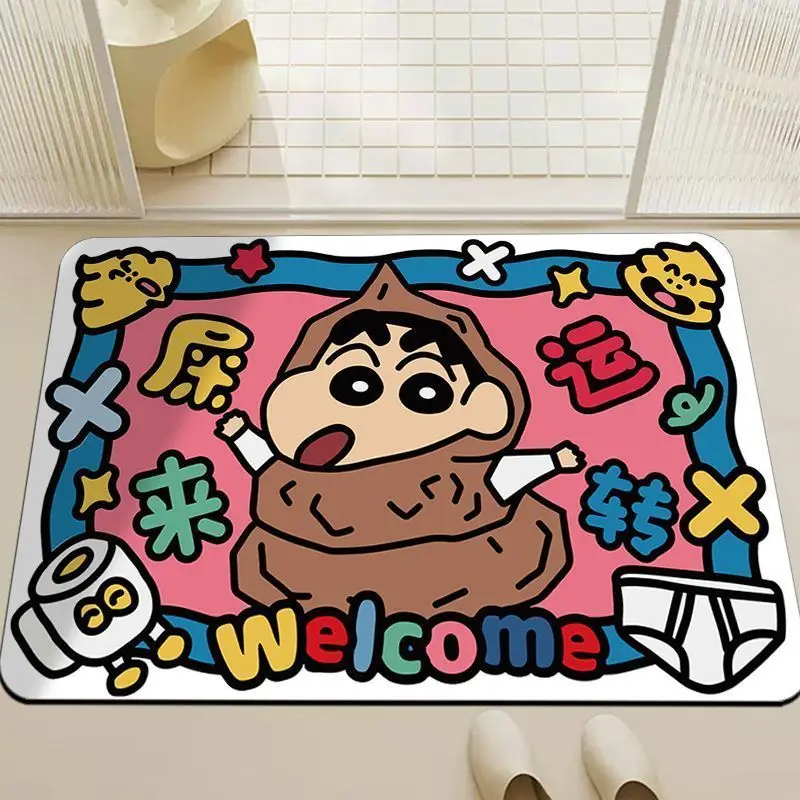 تلوين شين تشانورادا نيني ساتو ماساو الكرتون الطرفية المنزل الكلمة حصيرة الحمام المرحاض الباب عدم الانزلاق ماصة الكلمة حصيرة #4