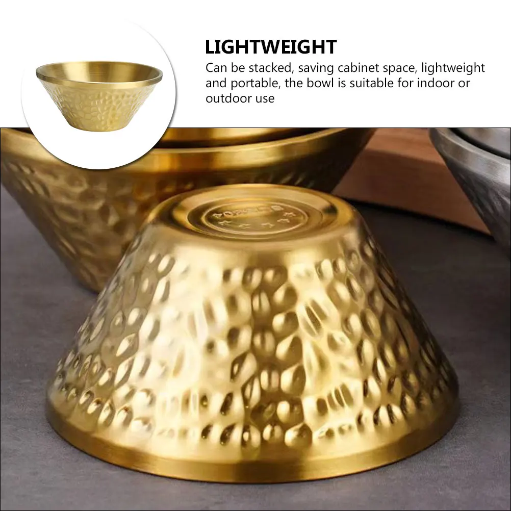 

Hammered Salad Bowl Stainless Steel Stackable Lightweight Smooth Finish Dishwasher Safe For Cereal Fruit Rice Noodle