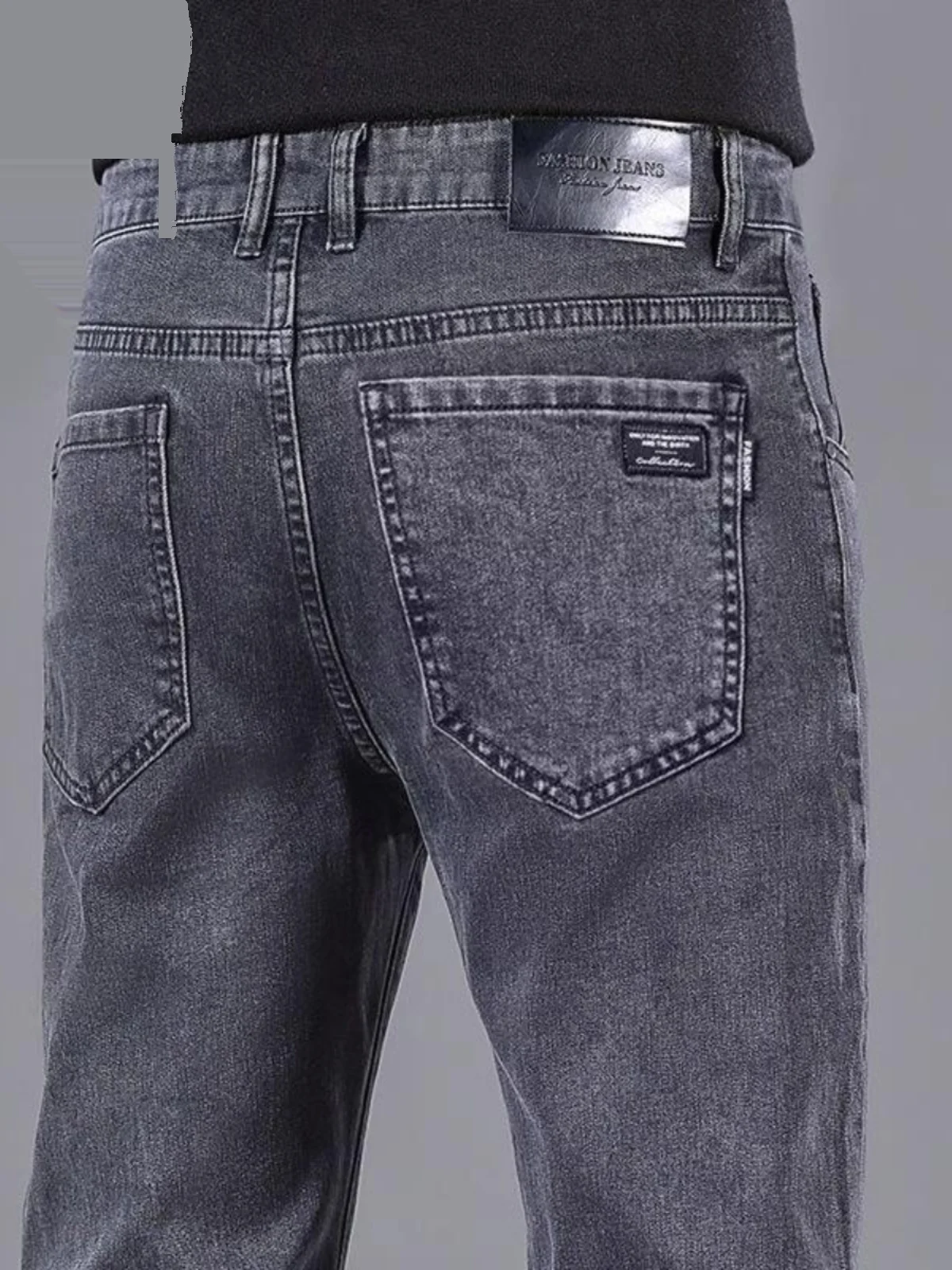 

Men's Straight Leg Jeans Faionable Versatile Autumn Spring New Sle Wear Resistant High Waist Long Pants Casual Youthwear