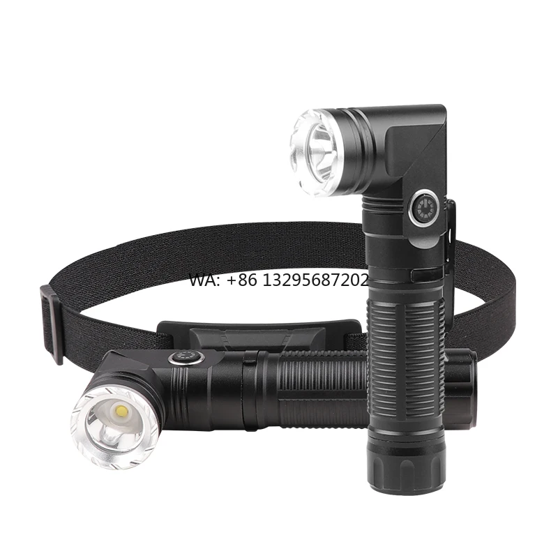 

500 Lumen High Brightness Aluminum Alloy LED Headlamp Dual Use 90 Degree Vertical Flashlight With Magnet Clip Design for Camping