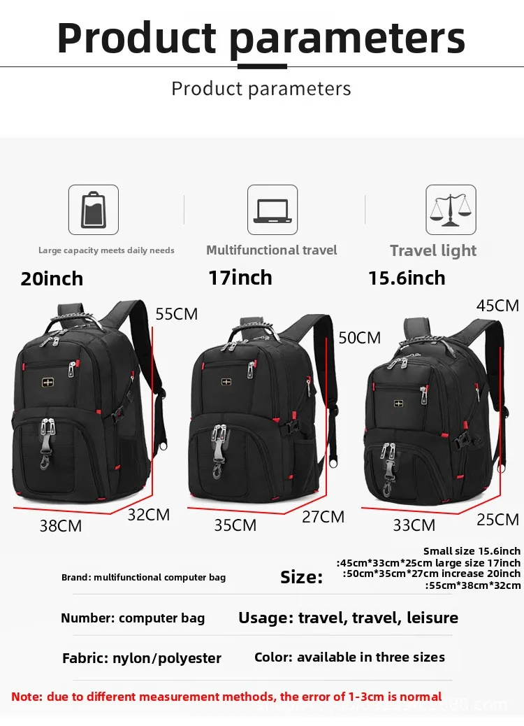 Wasserdichter Laptop-Rucksack aus Oxford-Gewebe mit großem Fassungsvermögen, Schul- und Reisetasche, Studentenrucksack, Reise- und Pendlerrucksack – Detail 1