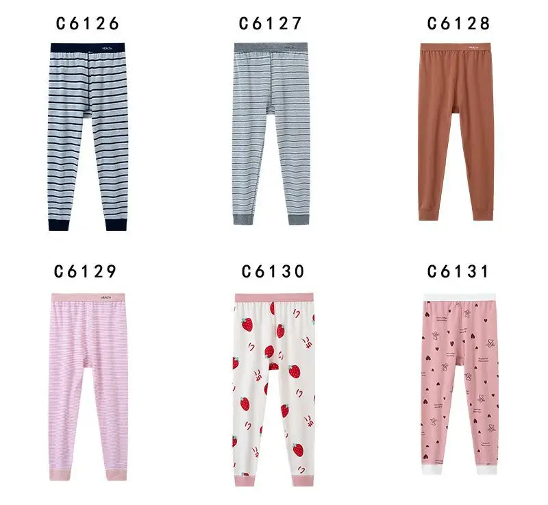 2026 Kinder Jungen und Mädchen Frühling Herbst und Winter Baumwolle Bedruckte Gestreifte Bequeme Thermo-Haushose Leggings Hosen – Detail 9