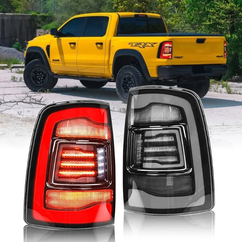 

Для Dodge Ram 1500 2009-2018 светодиодные задние фонари, пара прозрачных задних фонарей с последовательным указателем поворота