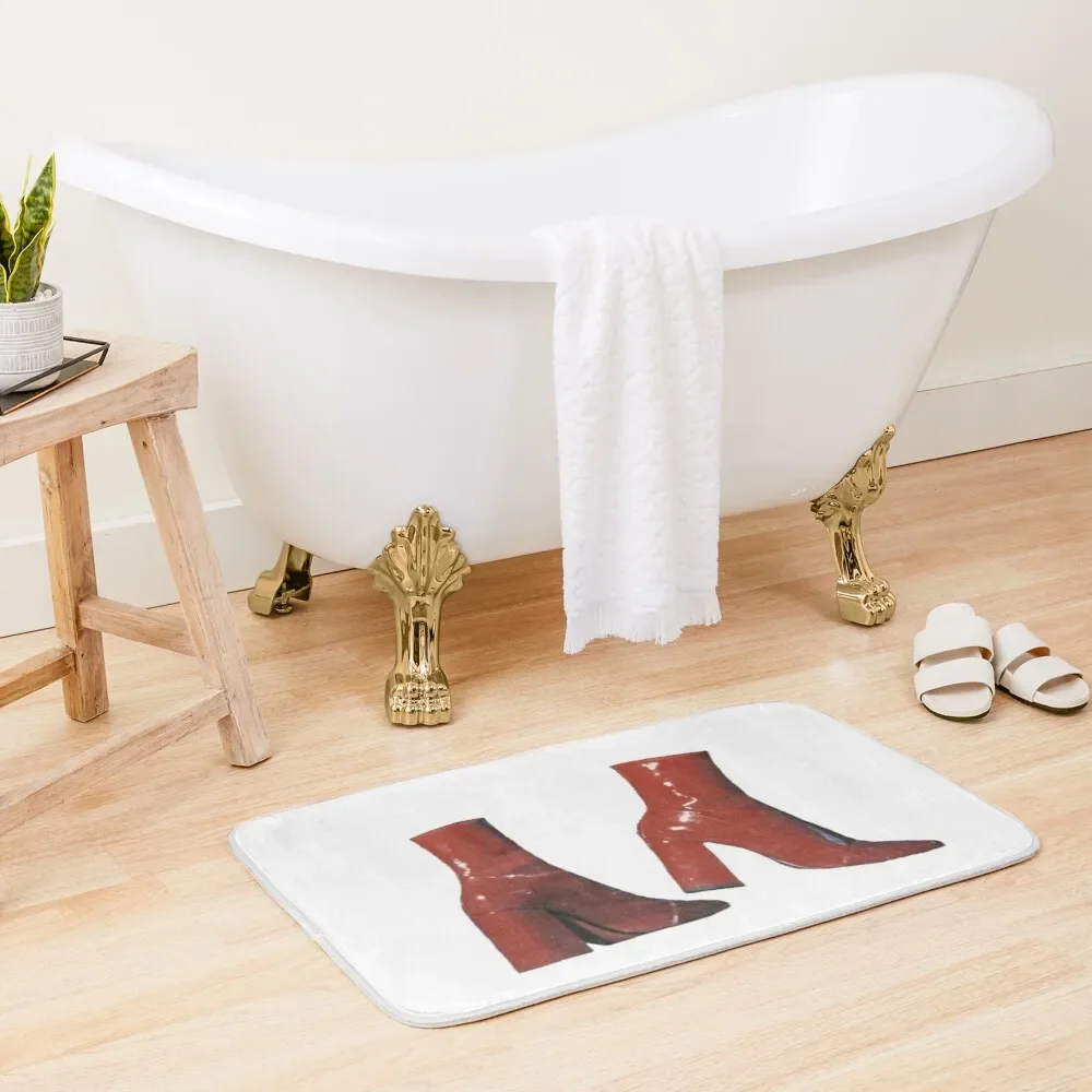 

Sugar Red Patent Boots Bath Mat Slip-Resistant Bathroom Floor DoorFor The Door Absorbent Carpet For Bathroom Mat