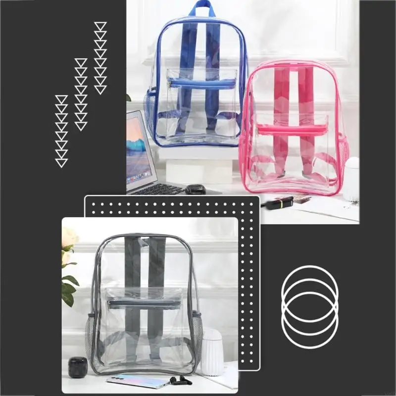 X90D Clear Stadium Bag School Backpack Transparent Travel School Bookbag for Teenager