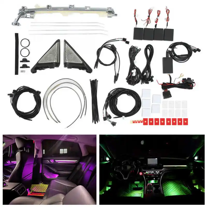 Upgrades 64 Colors 21 Lights Ambient Lighting Kits Switch Controller Replacement for Honda Accord 2018 2019 2020 2021 2022