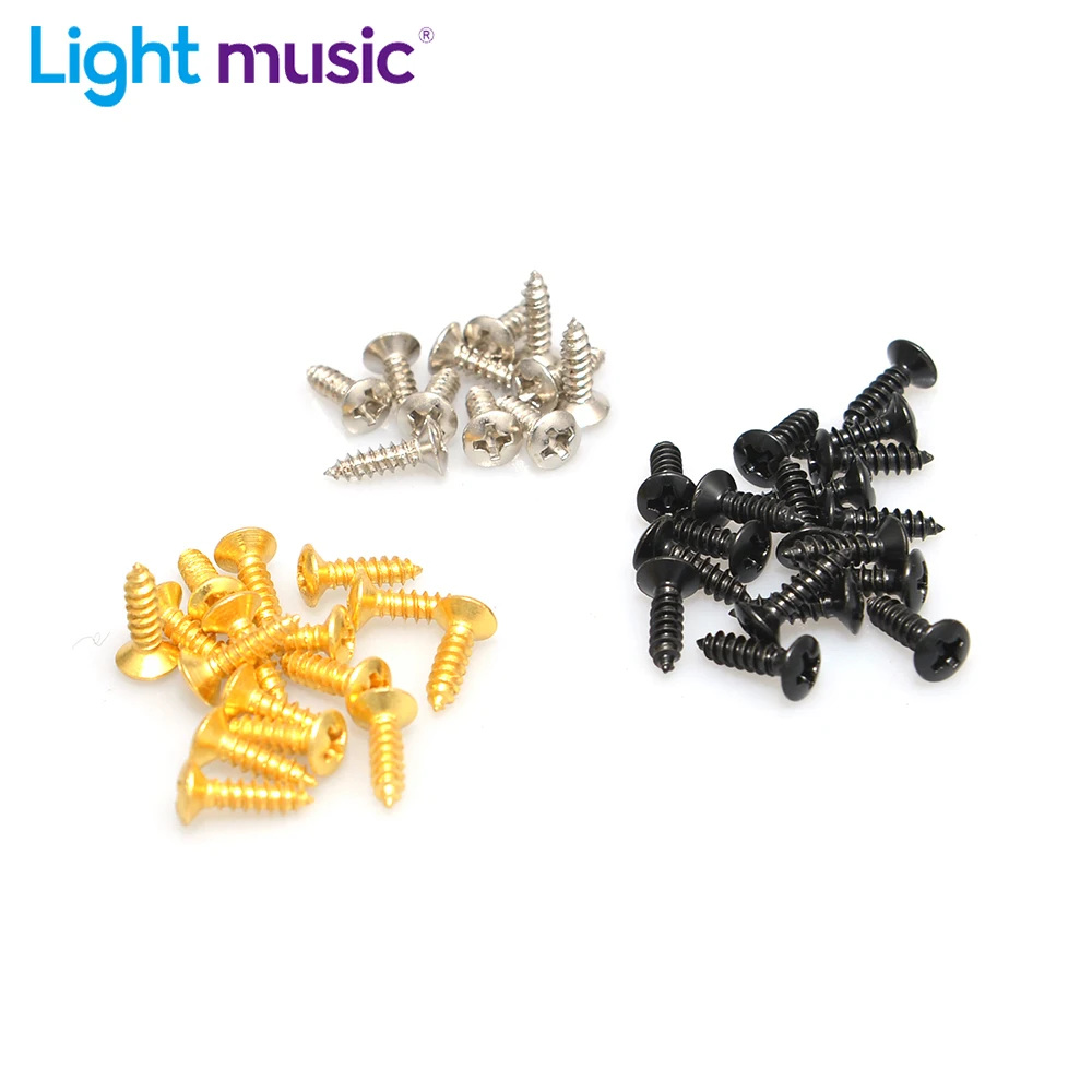 50pcs/lot Electric Guitar Bass Screws For Pickguard Back Plate Mount 3*12mm DIY Luthier Tool Pickguard Screws