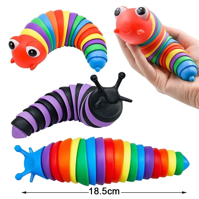 3D Fidget Slug Articulated Realistic Insects Toy Funny Crawling Sensory Toys Can Be Twisted Casually Pleasant Release Stress