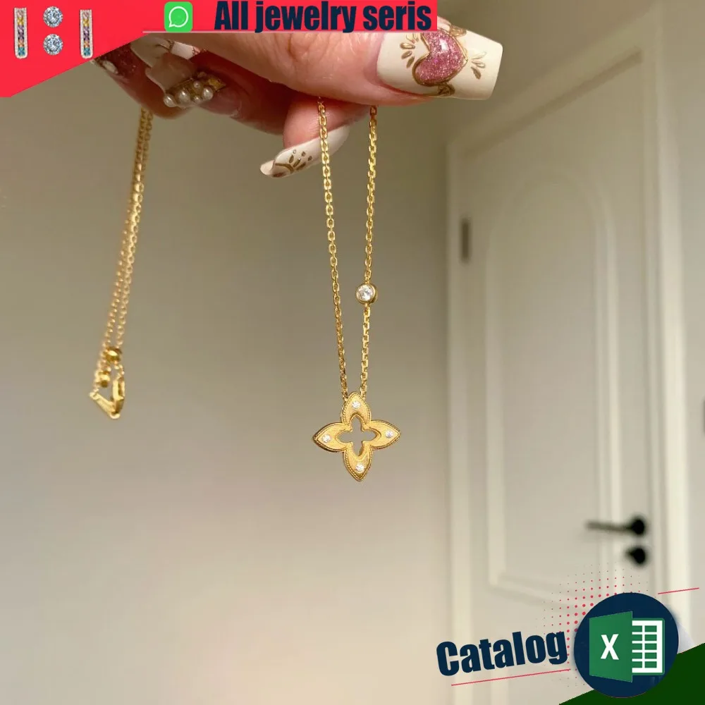 Vintage Brushed Hollow Necklace for Women Inlaid Zircon Pendant Jewelry