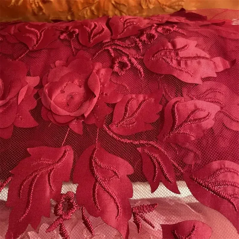 19-kleuren hoogwaardige 3D-bloemkantstof. TrouwjurkDIYKinderkleding Naaien Stof Achtergrond Decoratie Accessoires