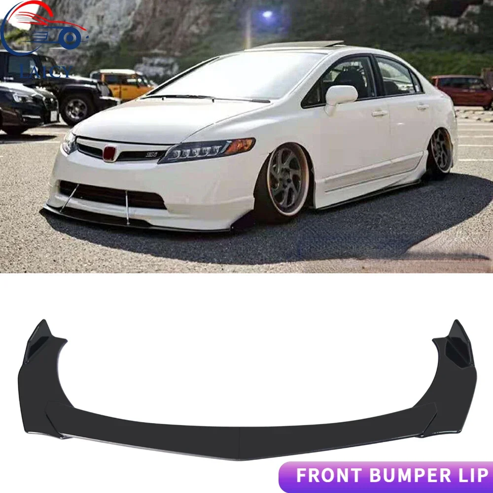 LAICY For Honda Civic 8th 9th Car Front Bumper Lip Body Kit Canard Lip Diffuser Splitter Spoiler Anti Scratch Guard Body Shovel