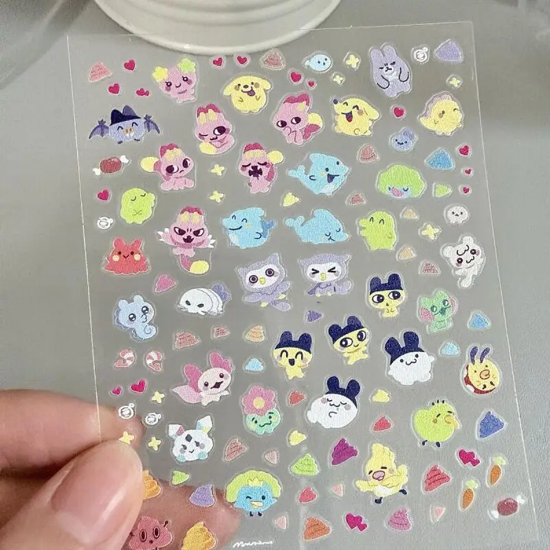 

Наклейки для ногтей Tamagotchi Joyful Garden, защитный чехол для телефона, тонкие прочные декоративные наклейки, мультяшные наклейки для самостоятельного украшения, подарок для девочек
