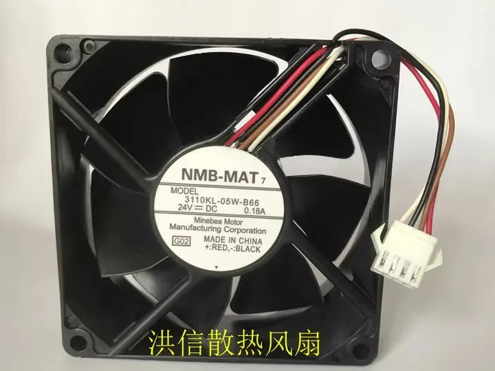 

Free shipping original 3110KL-05W-B66 DC24V 0.18A 8025 8CM 4-wire frequency converter fan