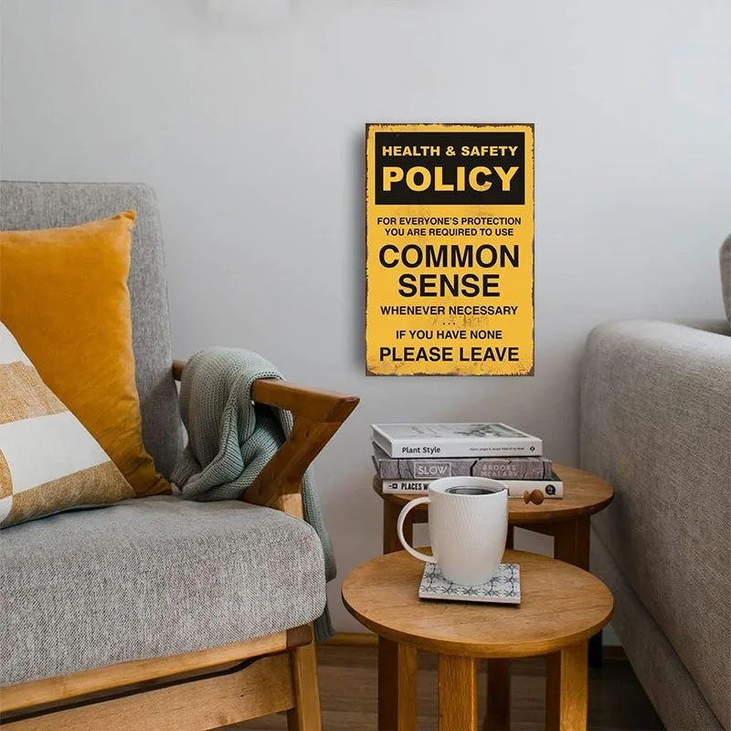 [Metal Sign, Room Decoration] Fun Brand Metal Art Poster - 1 Metal Sign |   Common Sense Health and Safety Room Decor, Suitable for Police Stations, Bars, Workshops, Garages - Home Cafe Bar Wall Decoration - 20X30 cm