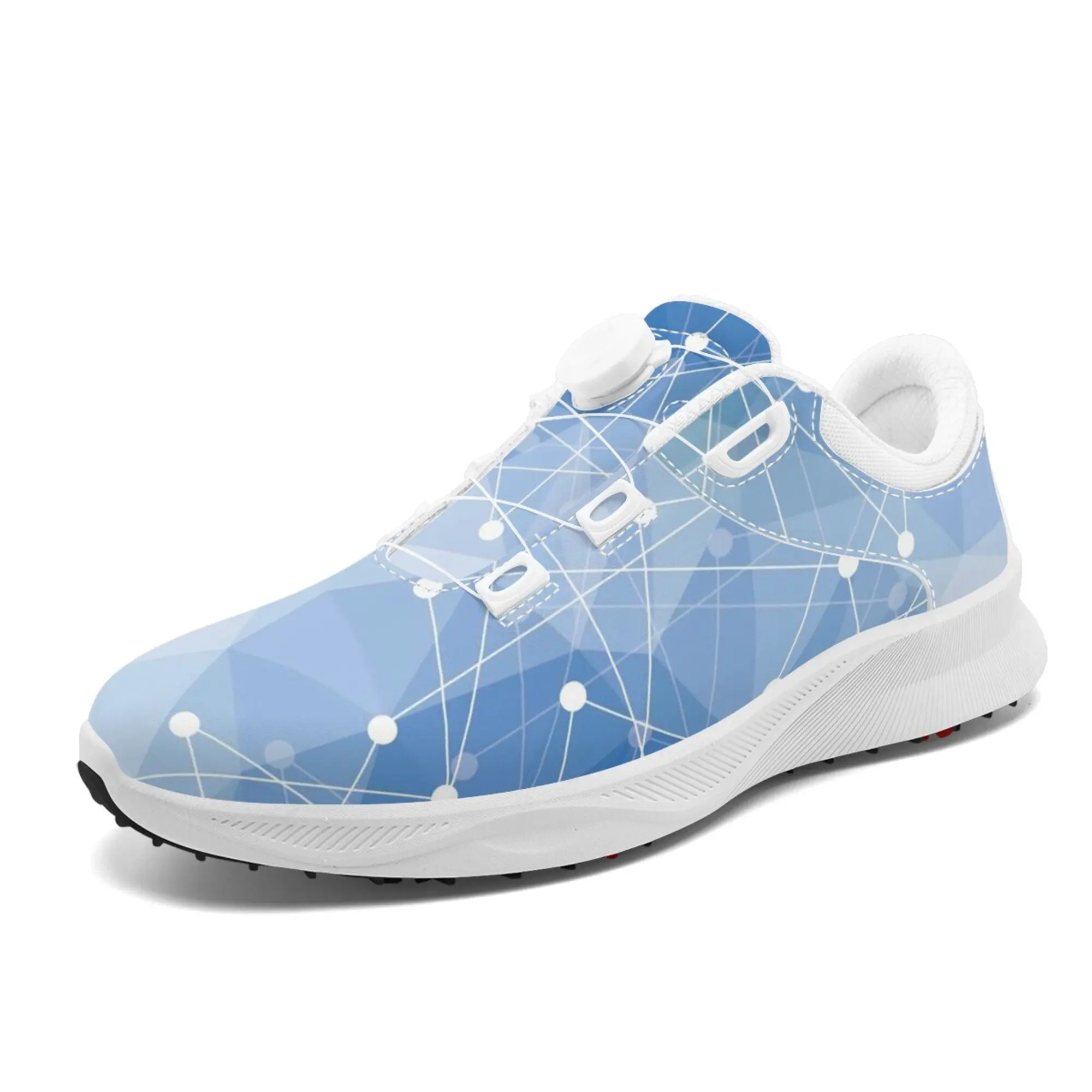 

Обувь для гольфа с индивидуальным принтом, печать по запросу, нескользящие кроссовки для гольфа с поворотной застежкой, отправьте нам ваш логотип и дизайн.