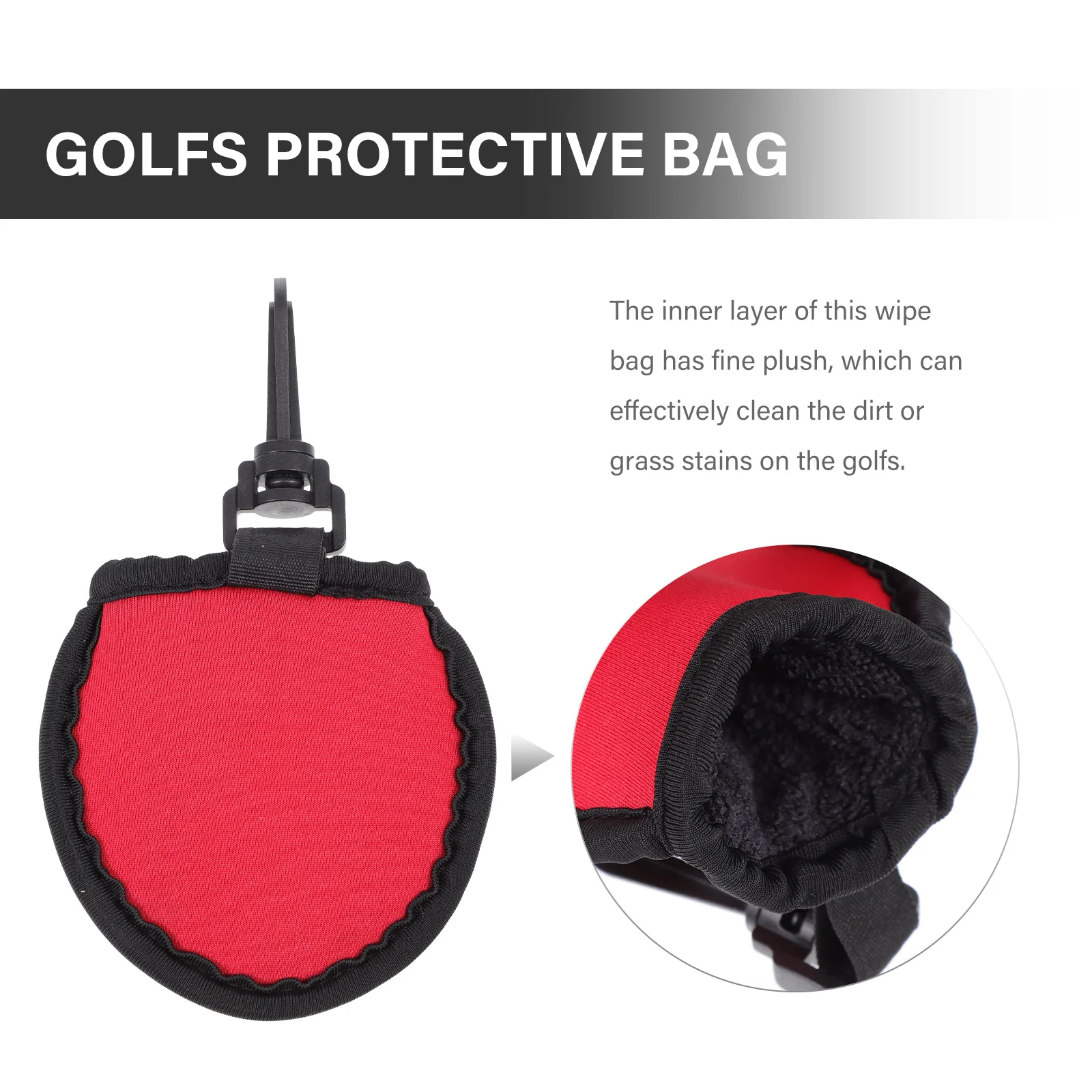 1Pcs Multi-Function Golf Ball Care Pouch Strong Neoprene Material with Soft Inner Layer Wiping Storage Protection for Golf