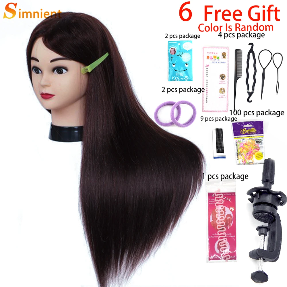 Mannequin Doll Head for Hairstyles Human Hair And Synthetic Mixing Professional Styling Head Hot Curl Iron Straighten Training