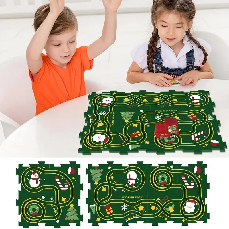 

Children Electric Puzzle Track Car Toy Montessori Logic Board Game City Map Scene Building Toys Monetssori Educational Toys