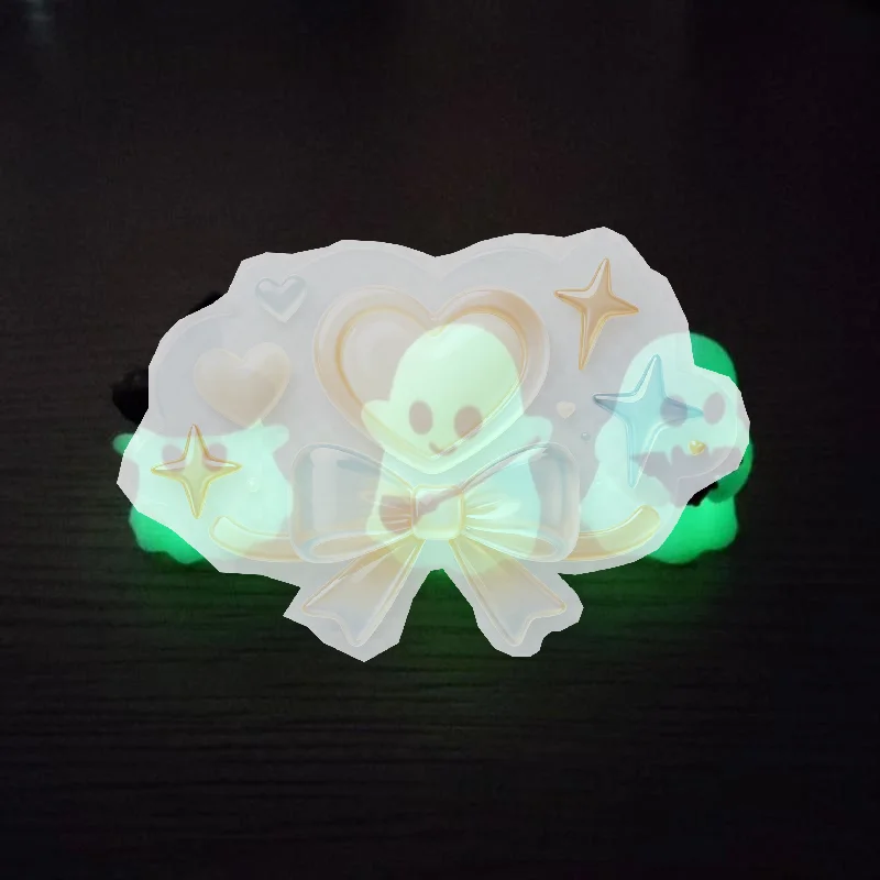 1/3Pcs Halloween Spooky Mini Ghost Statue Glow in Dark Luminous Cute Figurine for Home Desk Party Decoration