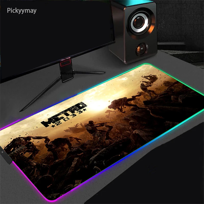 Imagem -04 - Metro 2033 Rgb Gaming Mouse Pad Mousepad Teclado Mesa Tapete de Borracha Grande Tapete do Mouse Deskmat Led Backlit Acessórios Gamer