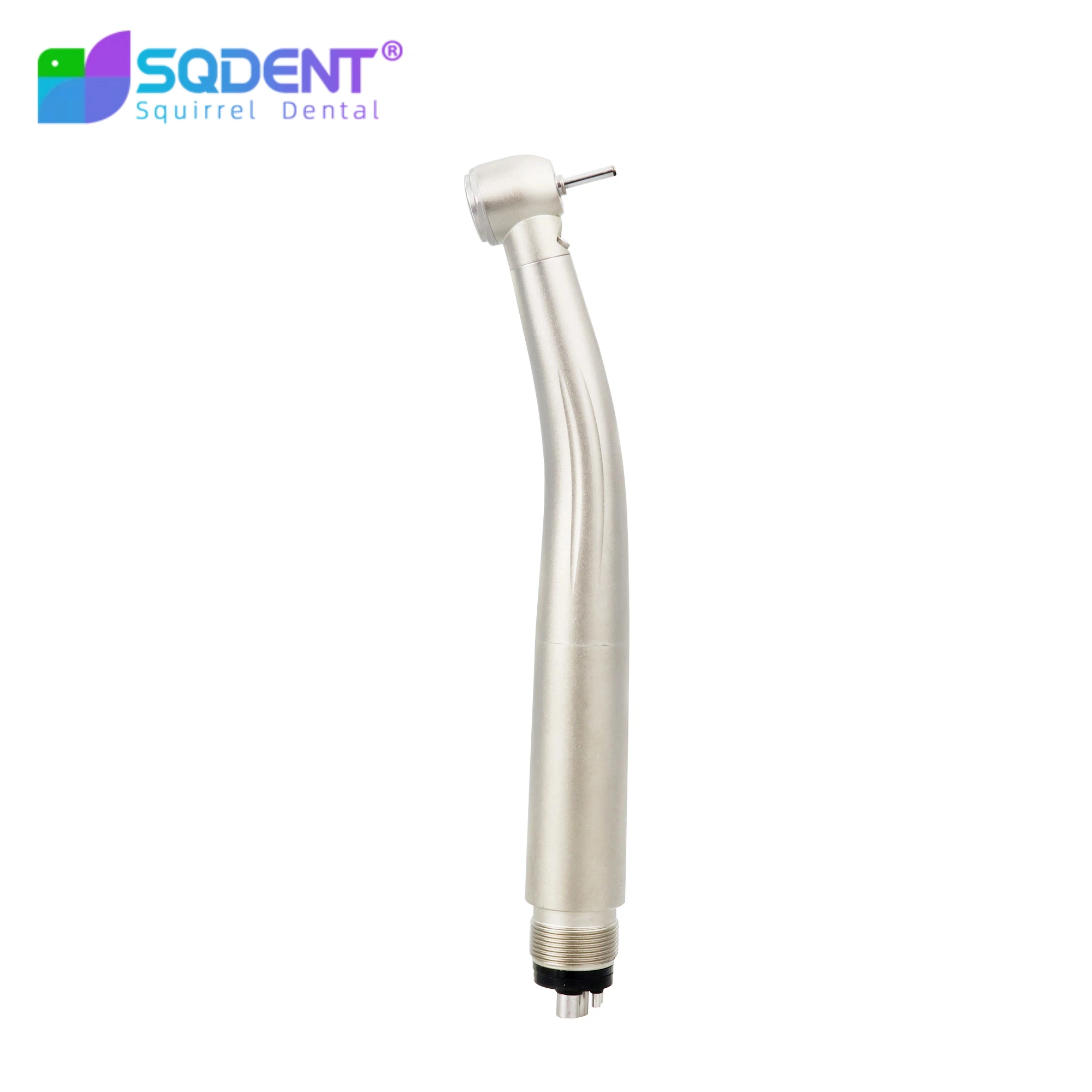 SQDENT Dental High Speed Handpiece Push Button Standard Head 2/4Holes Air Turbine Single Water Spring Gold Color