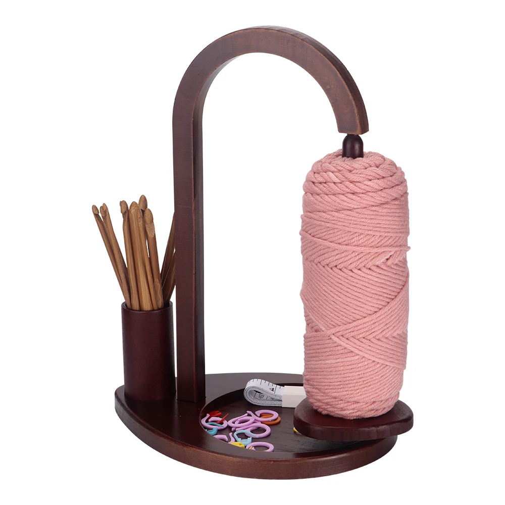 1 Stück Holzgarn-Kugelhalter mit Aufbewahrungsständer, handgefertigter Holzregal-Organizer zum Aufbewahren von DIY-Stricken, Häkelgarn und Zubehör