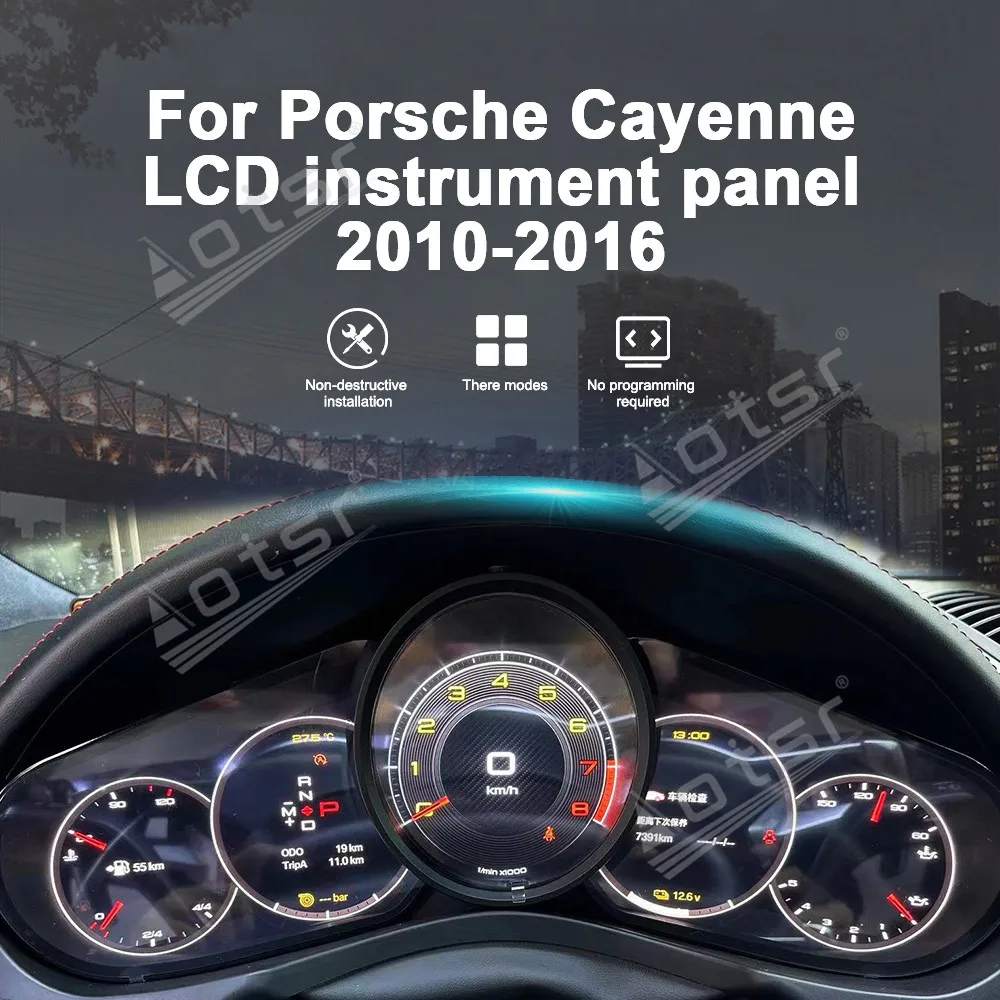Popular 12.3'' Digital Cluster Dashboard Panel For Porsche Cayenne 2010-2016 LCD Virtual Instrument Cluster Speedometer Cockpit