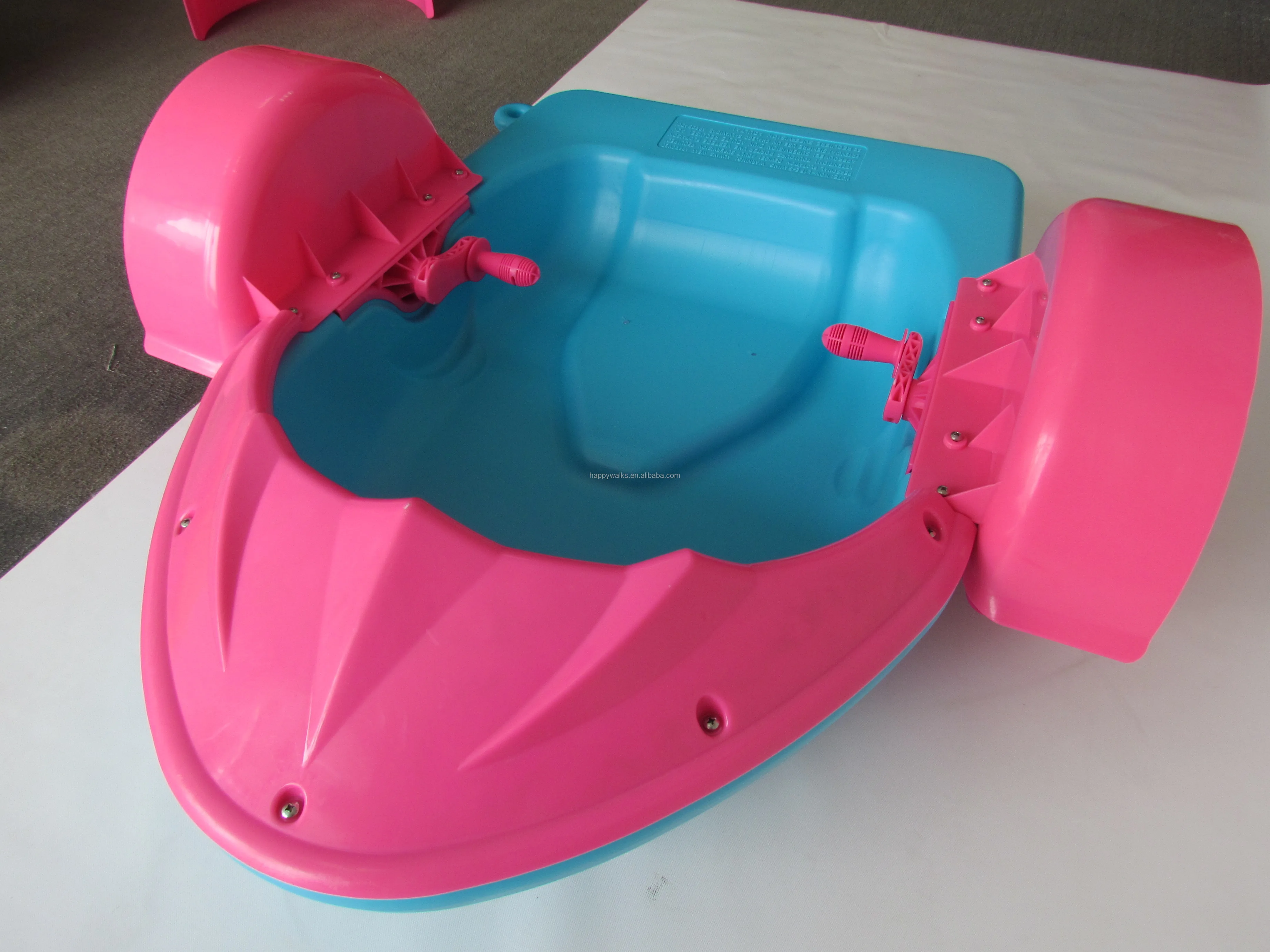 Happy Walk-Pink Handle Boat inflável para crianças e adultos, barato, durável, inflável, flutuante, mão, pedal