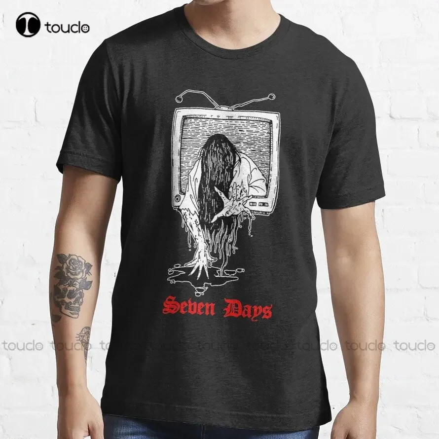 The Ring Horror Movie Samara Seven Days Halloween T-Shirt Trendy T-Shirt Men'S T Shirts Custom Christmas Gift Pure Cotton Xs-5Xl