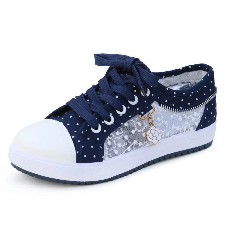 Summer Women Sport Sneaker Girls Mesh Breathable Flat Shoes Casual Lace Up Women's Loafers Zipper Edge Designer Platform Shoes