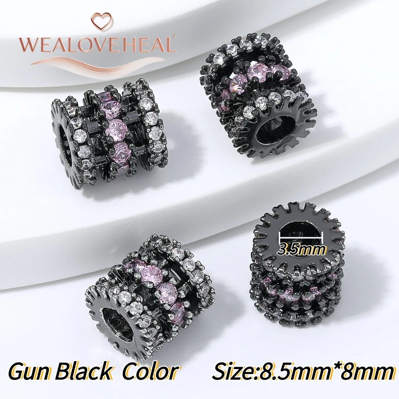 perlen für schmuckherstellung, schmuckherstellung zubehör, 18K vergoldete Messing-Hohlperlen, Olivenperlen-Abstandshalter, mit Zirkonia besetzte Trenner für Perlen, für DIY-Armband-Schmuckherstellungszubehör – Detail 37