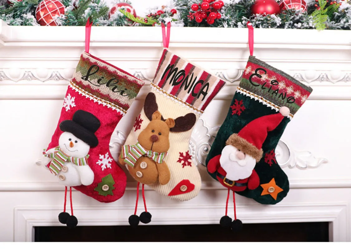 

Personalized Printing New Christmas Socks Gift bag Velvet Small Christmas Bag Christmas Gift Bag Gift Bag