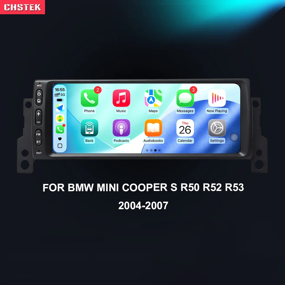 Reproductor Multimedia CHSTEK Carplay para BMW Mini Cooper S R50 R52 R53 2004-2007, Radio para Auto, GPS, WIFI, 4G, BT, Android 14, Unidad Principal de Audio