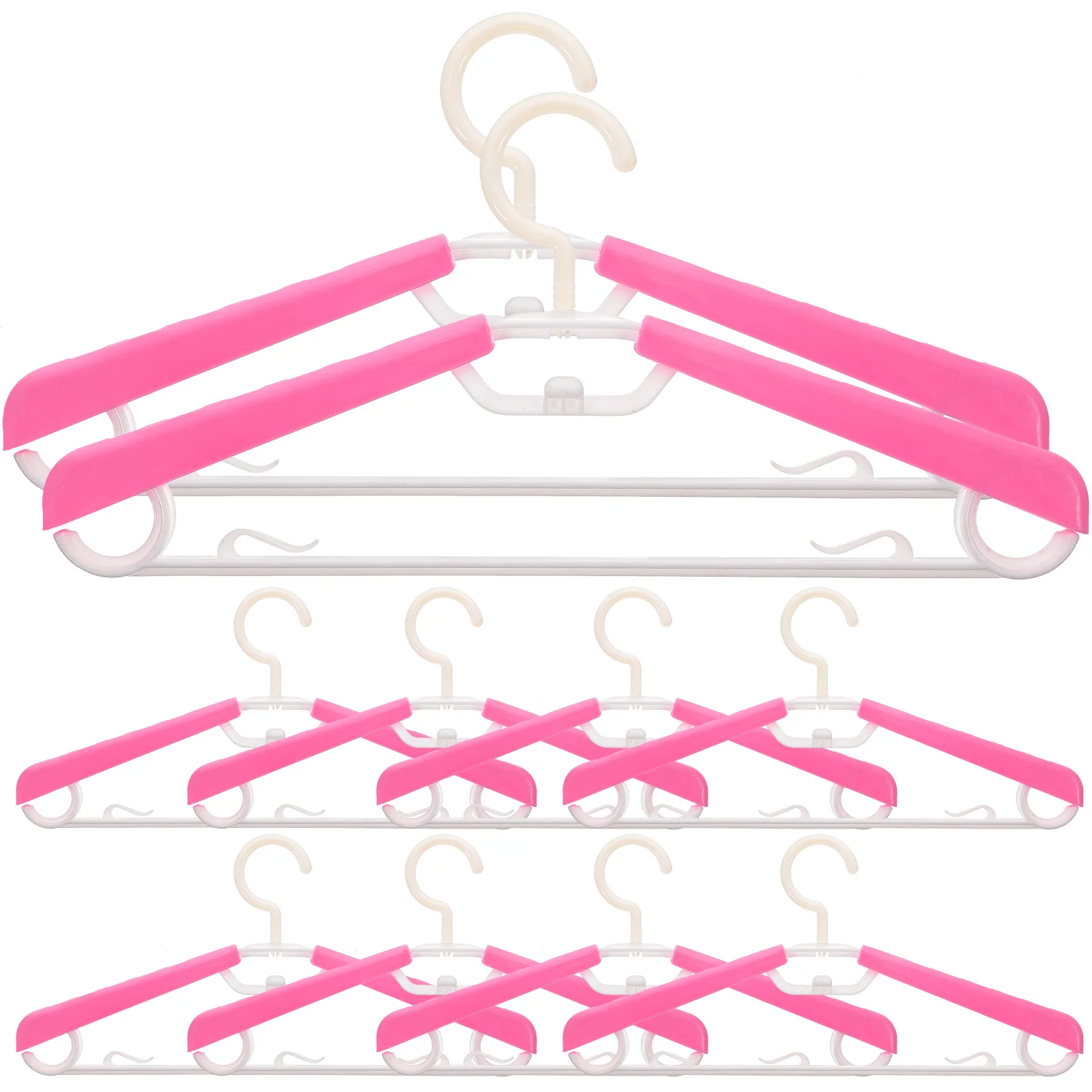 

10pcs Adjustable Clothes Hangers Plastic Space Saving Heavy Duty Non Slip For Shirts Sweaters Pants Ties Storage Organizer