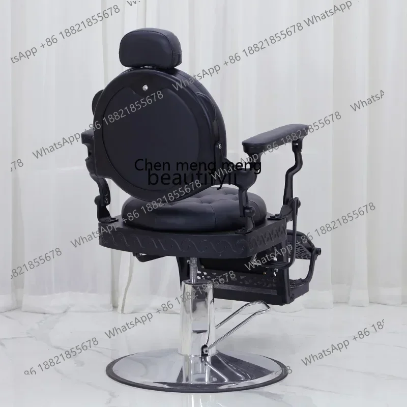 G153 S الرجال النفط رئيس الراقية تصفيف الشعر كرسي لصالون الشعر كرسي كبير صالون حلاقة قص الشعر يمكن وضعها الرجعية تشاي #4
