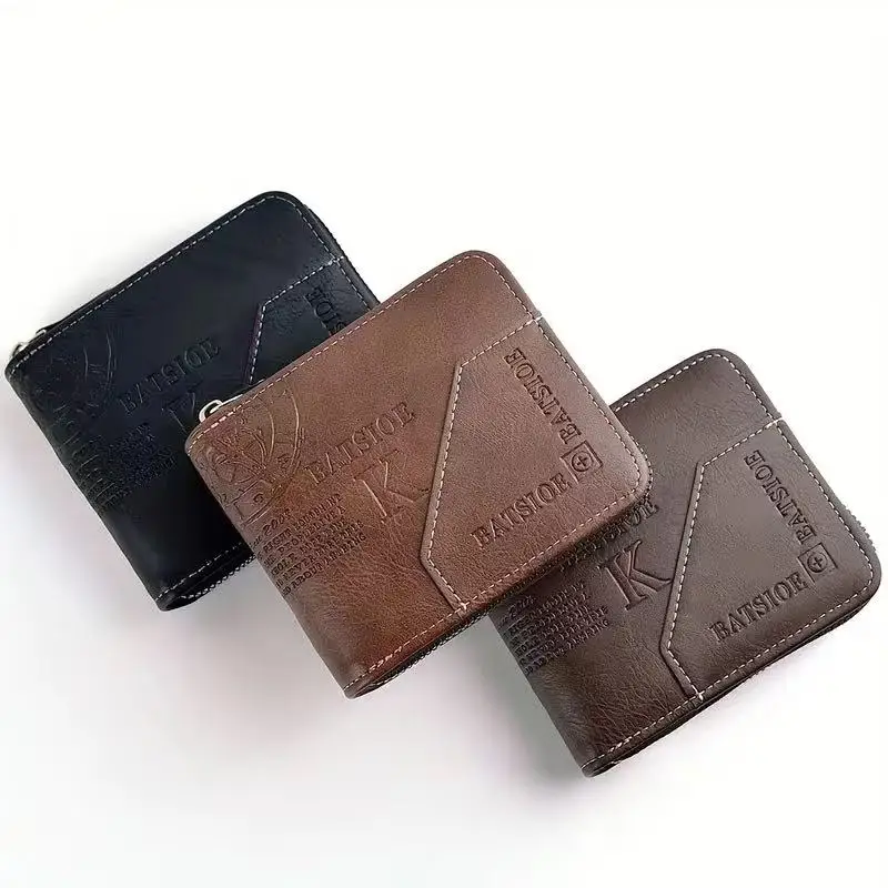Trendy Spleißen Mode PU Retro Wachs Öl Leder Kurzen Stil männer Brieftasche Münze Kurzen Stil männer Karte Clip brieftasche