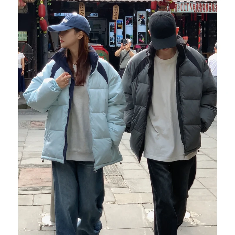 

Мужское альпинистское хлопковое стеганое пальто с воротником-стойкой в стиле пэчворк, цветная куртка для пары, куртка на хлопковой подкладке, уличная