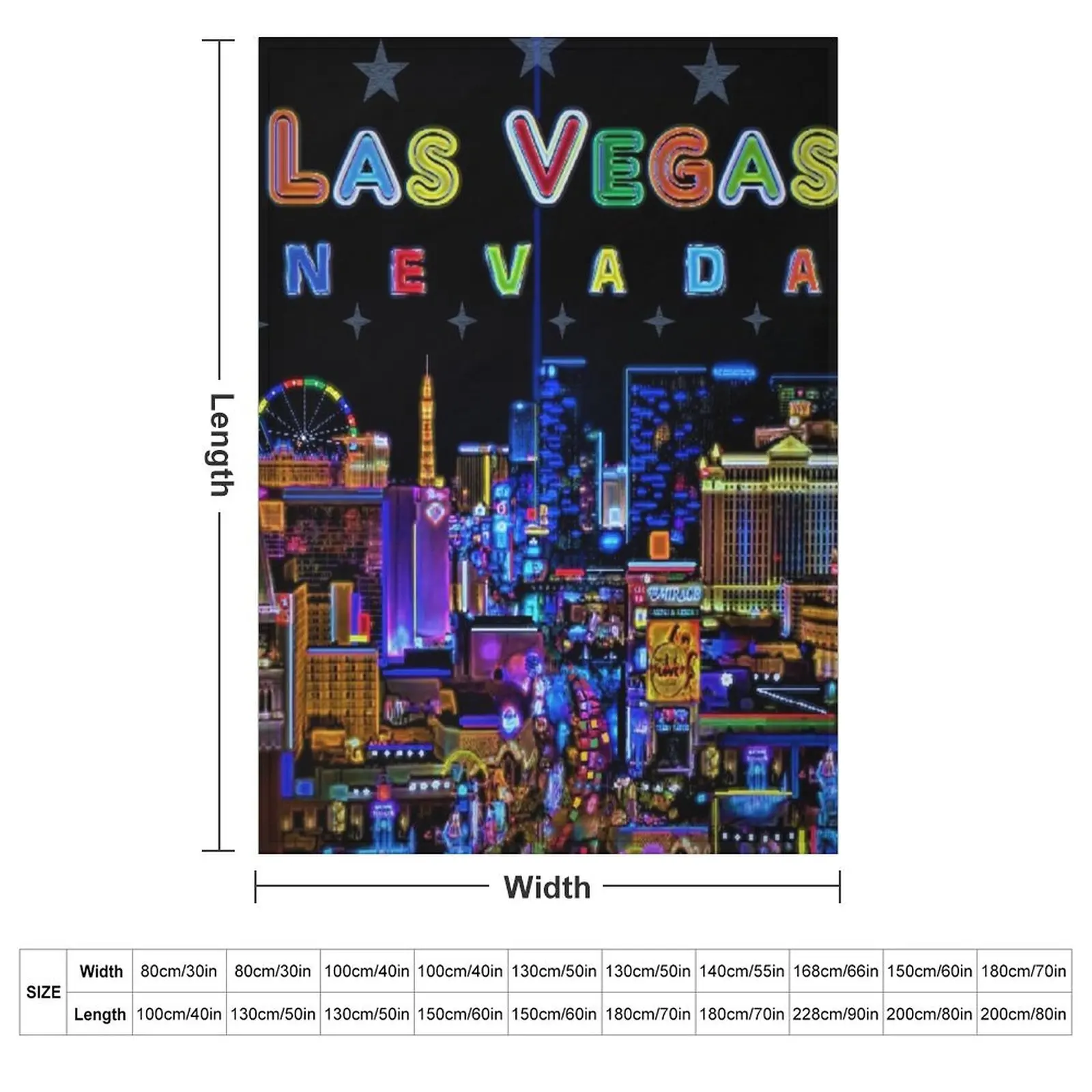 Las Vegas, Nevada Throw Blanket couch cozy soft plush fuzzy picnic outdoor blanket