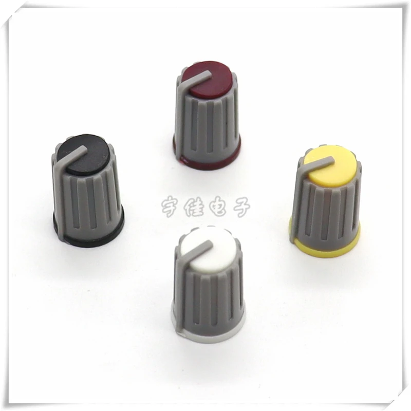 10PCS Mixer Half Shaft Knob Potentiometer Knob Cap D Axis Potentiometer Knob Cap Plastic 2 Color Knob Cap