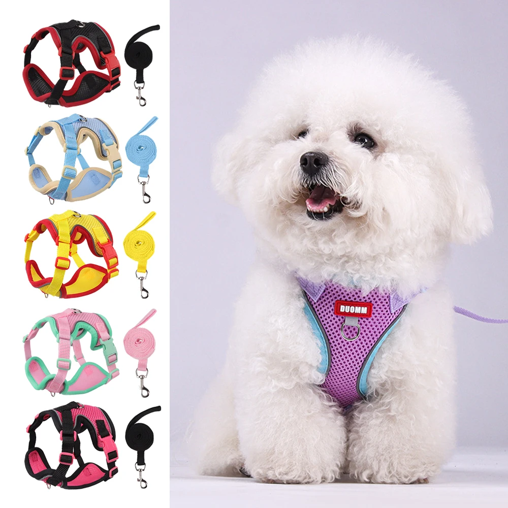 

New Dog Harness Vest, Adjustable Reflective Pet Harness for Small Medium , Escape-Proof Soft Mesh Breathable Walking Running